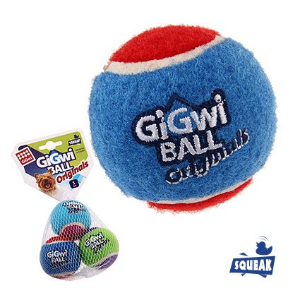 75339 Игрушка для собак Три мяча с пищалкой 4,8см, серия GiGwi BALL Originals
