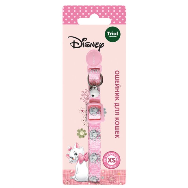 Ошейник нейлоновый для кошек Disney Marie розовый XS, 10*180-270мм Ошейник нейлоновый для кошек Disney Marie розовый XS, 10*180-270мм