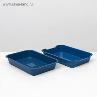 Туалет средний с сеткой 36 х 26 х 6,5 см, синий,