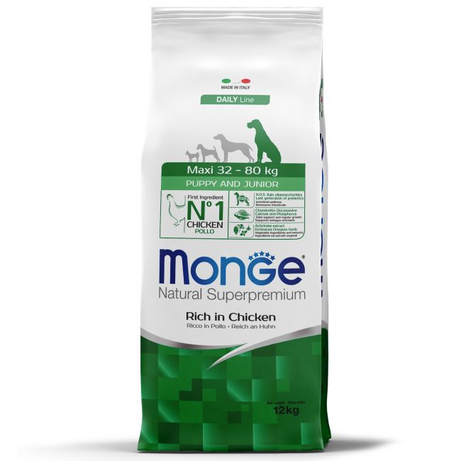 Сухой корм Monge Dog Daily Line Maxi для щенков крупных пород, из курицы 12 кг Сухой корм Monge Dog Daily Line Maxi для щенков крупных пород, из курицы 12 кг