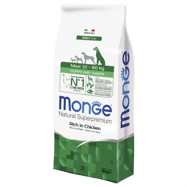 Сухой корм Monge Dog Daily Line Maxi для щенков крупных пород, из курицы 12 кг Сухой корм Monge Dog Daily Line Maxi для щенков крупных пород, из курицы 12 кг