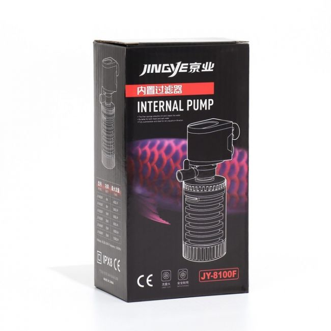 Фильтр внутренний JINGYE JY-8100F, 500 л/ч, 6 Вт Фильтр внутренний JINGYE JY-8100F, 500 л/ч, 6 Вт