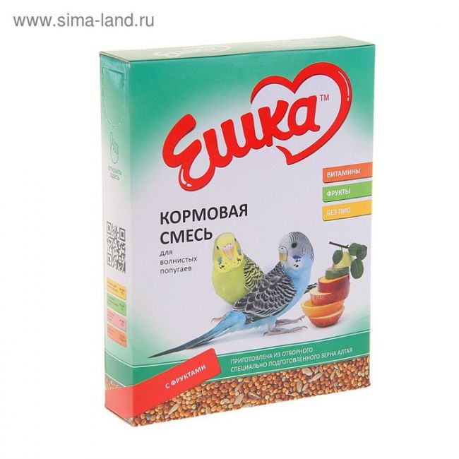 Корм «Ешка» для волнистых попугаев, с фруктами, 500 г Корм «Ешка» для волнистых попугаев, с фруктами, 500 г