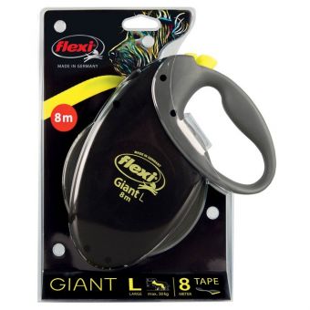 Рулетка Flexi Giant Neon L (до 50 кг) со светоотражающим ремнем, 8 м