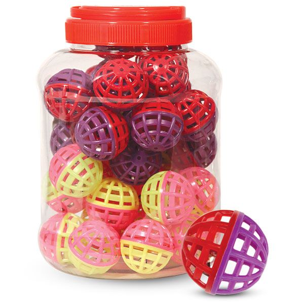 Игрушка для кошек "Мяч-погремушка", ассорти, d40мм (банка 40шт.) Игрушка для кошек "Мяч-погремушка", ассорти, d40мм (банка 40шт.)
