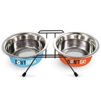 Миска металлическая на подставке "Water&Food", 2*2,8л Миска металлическая на подставке "Water&Food", 2*2,8л