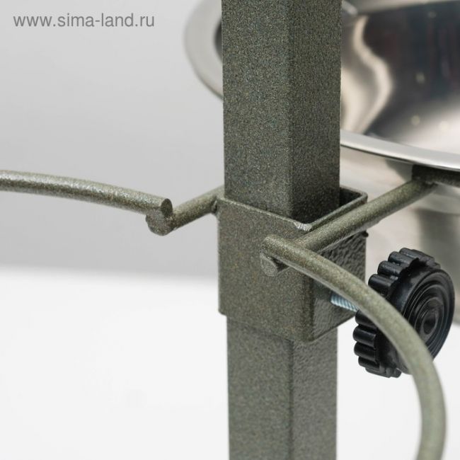 Подставка с мисками, 2 х 1,5 л, высота 50 см, разборная, серо-зелёная шагрень Подставка с мисками, 2 х 1,5 л, высота 50 см, разборная, серо-зелёная шагрень