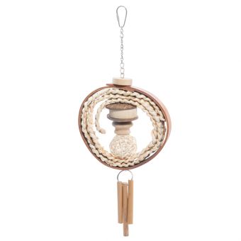 Игрушка для птиц-подвеска "Кольцо с трубочками", 375/410*d150мм, серия NATURAL Игрушка для птиц-подвеска "Кольцо с трубочками", 375/410*d150мм, серия NATURAL