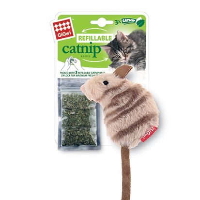 75382 Игрушка для кошек Мышка с кошачьей мятой 10см, серия REFILLABLE CATNIP 75382 Игрушка для кошек Мышка с кошачьей мятой 10см, серия REFILLABLE CATNIP