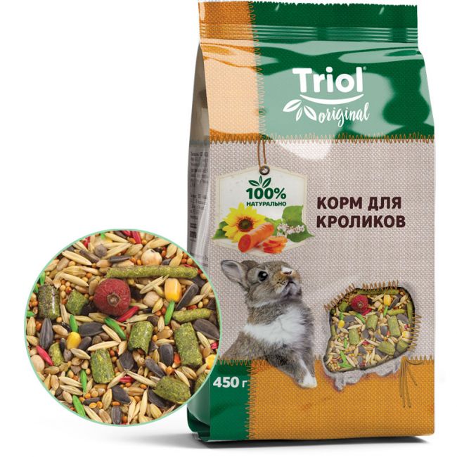 Корм для кроликов, 450г, Triol Original Корм для кроликов, 450г, Triol Original