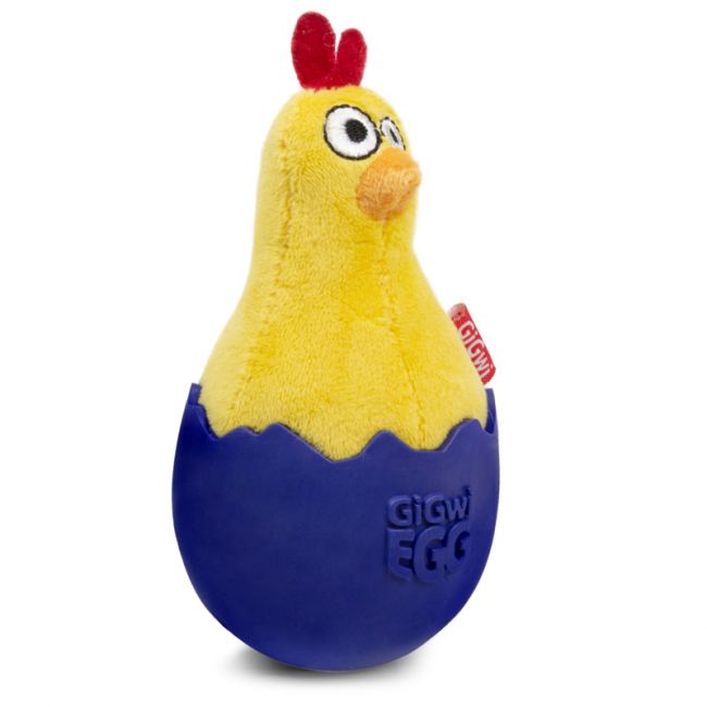 75476 Игрушка для собак Цыпленок-неваляшка с пищалкой 14см, серия GIGwi EGG 75476 Игрушка для собак Цыпленок-неваляшка с пищалкой 14см, серия GIGwi EGG
