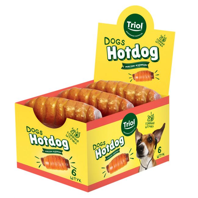 Лакомство для собак FUN FOOD "Хот дог", 70г (шоу-бокс 6шт.)