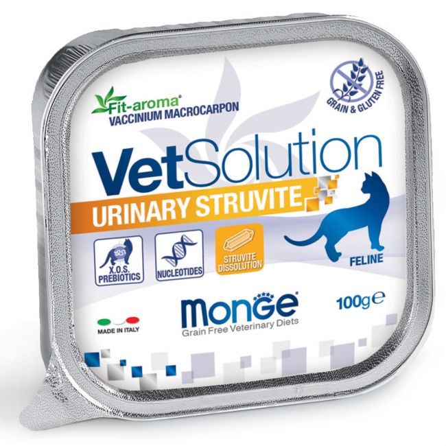 Ветеринарная диета Monge VetSolution Cat Urinary Struvite Уринари Струвит для кошек при заболеваниях мочеполовой системы и струвитном течении МКБ 100г Ветеринарная диета Monge VetSolution Cat Urinary Struvite Уринари Струвит для кошек при заболеваниях мочеполовой системы и струвитном течении МКБ 100г