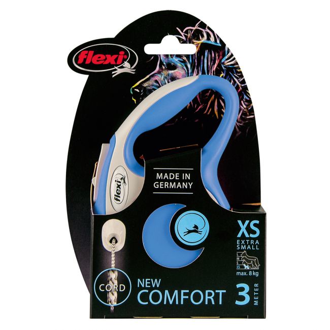flexi рулетка NEW LINE Comfort XS (до 8 кг) трос 3 м серый/синий flexi рулетка NEW LINE Comfort XS (до 8 кг) трос 3 м серый/синий