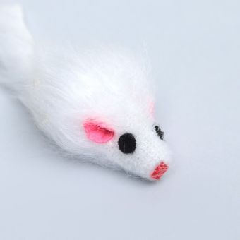 Мышь из искусственного меха, 5 см, белая Мышь из искусственного меха, 5 см, белая
