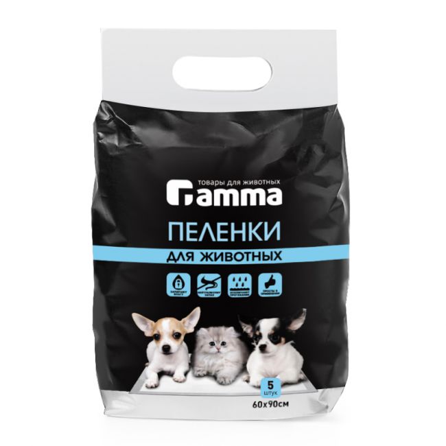 Пеленки для животных, 600*900мм (уп.5шт.) Пеленки для животных, 600*900мм (уп.5шт.)
