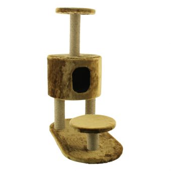 Игровой комплекс для кошек с круглым домом однотонный ###, 360*360*870мм Игровой комплекс для кошек с круглым домом однотонный ###, 360*360*870мм