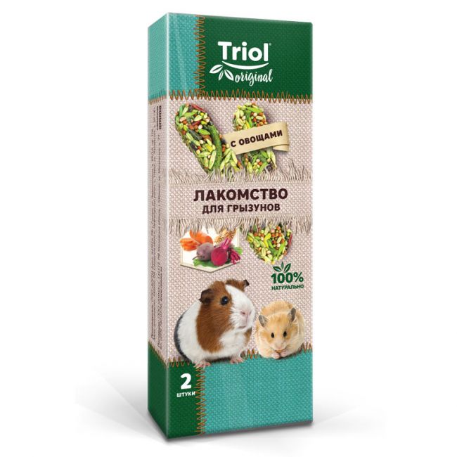 Лакомство для грызунов с овощами (уп.2шт.), 50г, Triol Original Лакомство для грызунов с овощами (уп.2шт.), 50г, Triol Original