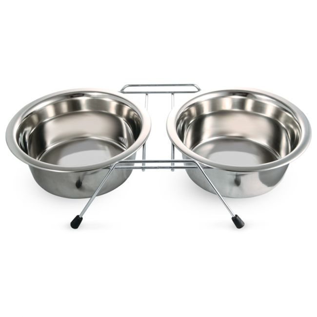 Миска металлическая на подставке, 2*1,60л Миска металлическая на подставке, 2*1,60л