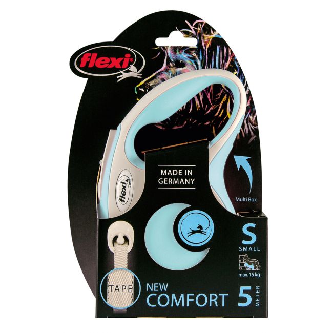 flexi рулетка NEW LINE Comfort S (до 15 кг) лента 5 м серый/голубой flexi рулетка NEW LINE Comfort S (до 15 кг) лента 5 м серый/голубой