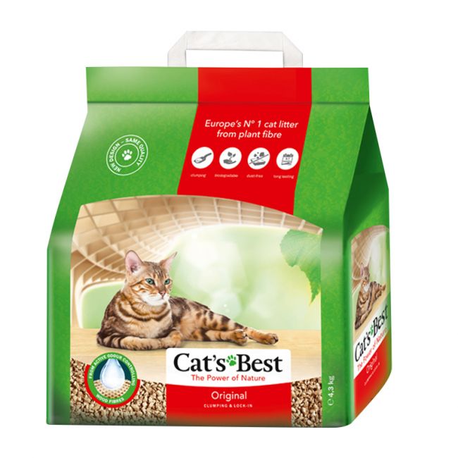 Наполнитель для кошачьих туалетов Cat's Best Original 10л*4,3кг, древесный комкующийся Наполнитель для кошачьих туалетов Cat's Best Original 10л*4,3кг, древесный комкующийся