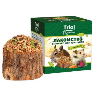 Лакомство в пеньке для грызунов с овощами, 70г, Triol Standard Лакомство в пеньке для грызунов с овощами, 70г, Triol Standard