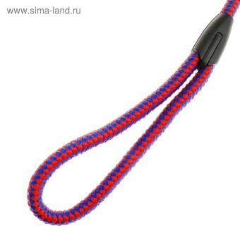 Поводок усиленный с амортизатором от рывка, 120 х 1,2 см, красно-синий Поводок усиленный с амортизатором от рывка, 120 х 1,2 см, красно-синий
