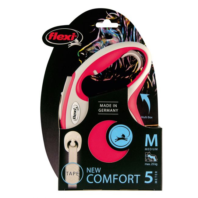 flexi рулетка NEW LINE Comfort M (до 25 кг) лента 5 м серый/красный flexi рулетка NEW LINE Comfort M (до 25 кг) лента 5 м серый/красный