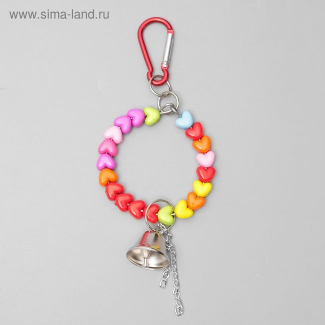 Игрушка для птиц "Кольцо из бусин" с колокольчиком, 6 х 17 см Игрушка для птиц "Кольцо из бусин" с колокольчиком, 6 х 17 см