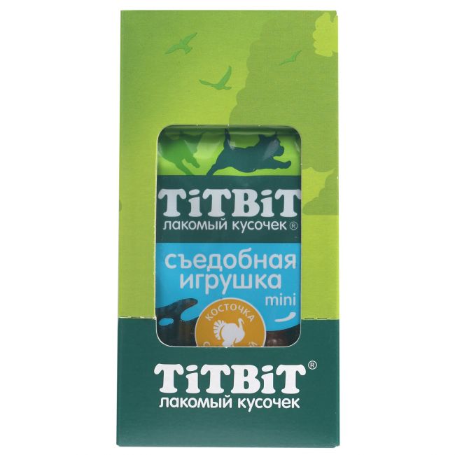Лакомство TiTBiT Съедобная игрушка косточка с индейкой Mini для собак 20 г Лакомство TiTBiT Съедобная игрушка косточка с индейкой Mini для собак 20 г