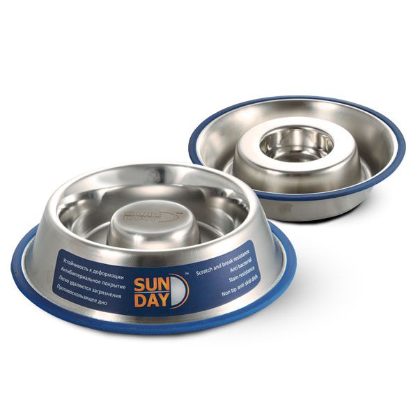 Миска 311159D металлическая на резинке Slow Feed, SUNDAY, 1,35л ### Миска 311159D металлическая на резинке Slow Feed, SUNDAY, 1,35л ###