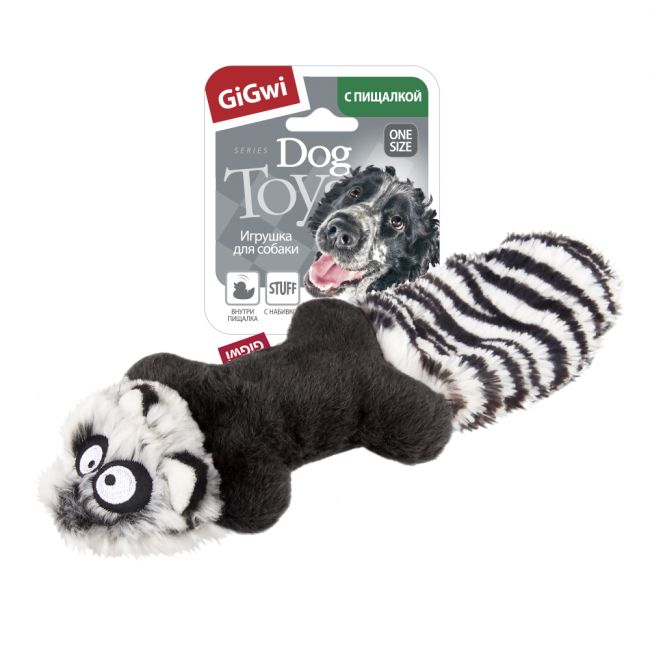 75538 Игрушка для собак Енот с пищалками 24см, серия PLUSH FRIENDZ 75538 Игрушка для собак Енот с пищалками 24см, серия PLUSH FRIENDZ