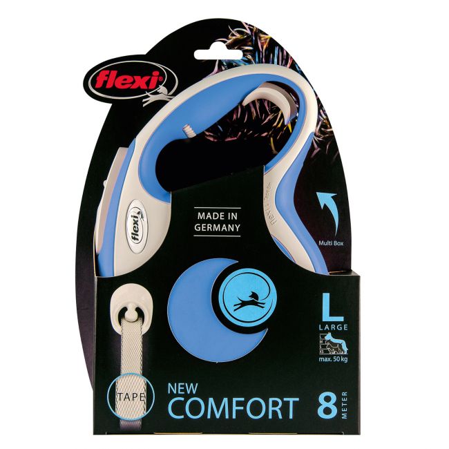 flexi рулетка NEW LINE Comfort L (до 50 кг) лента 8 м серый/синий flexi рулетка NEW LINE Comfort L (до 50 кг) лента 8 м серый/синий