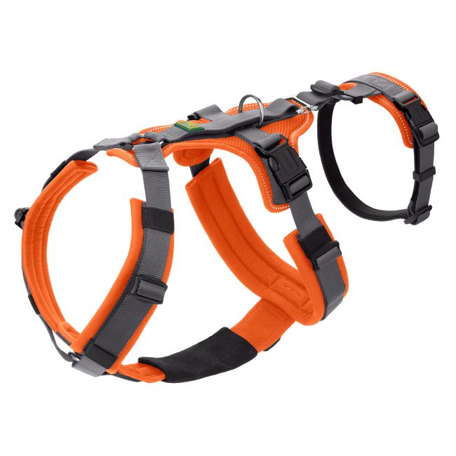Hunter шлейка для собак Safety Maldon M (50-84 / 53-71 / 2,5 см) с ручкой, нейлон, оранжевый/серый