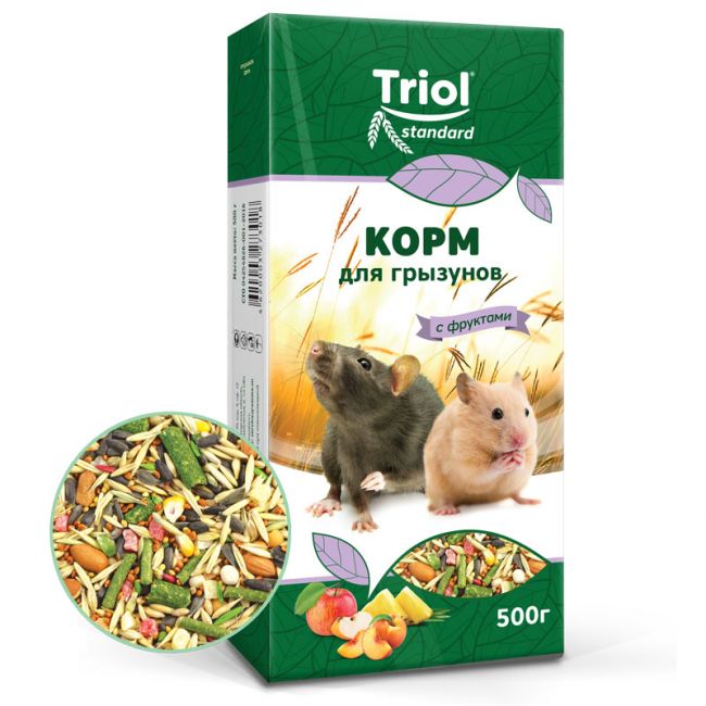 Корм для грызунов с фруктами, 500г, Тriol Standard Корм для грызунов с фруктами, 500г, Тriol Standard