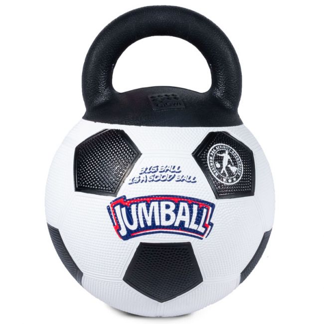 75365 Игрушка для собак Мяч футбольный c ручкой белый 26см, серия JUMBALL 75365 Игрушка для собак Мяч футбольный c ручкой белый 26см, серия JUMBALL