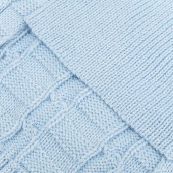 Свитер с ажурной вязкой, 2XL (ДС 41, ОШ 41, ОГ 36-60 см), голубой