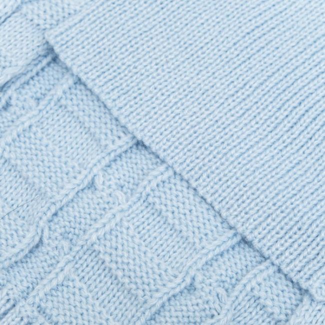 Свитер с ажурной вязкой, 2XL (ДС 41, ОШ 41, ОГ 36-60 см), голубой
