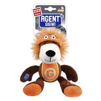 75514 Игрушка для собак Лев с пищалкой 28см, серия AGENT GIGWI