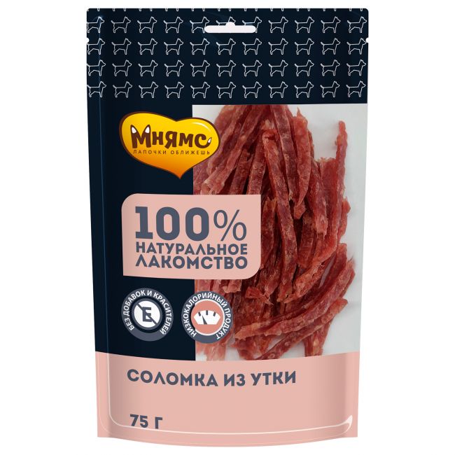 Лакомство Мнямс для собак Соломка из утки 75г Лакомство Мнямс для собак Соломка из утки 75г