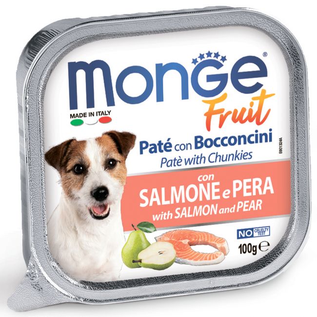 Влажный корм Monge Dog Fruit для собак, с лососем и грушей, консервы 100 г Влажный корм Monge Dog Fruit для собак, с лососем и грушей, консервы 100 г