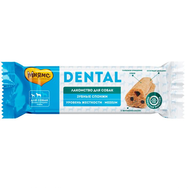 Лакомство Мнямс DENTAL для собак "Зубные спонжи" 15г Лакомство Мнямс DENTAL для собак "Зубные спонжи" 15г