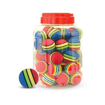 Игрушка для кошек "Мячик полосатый", ассорти, d35мм (банка 50шт.) Игрушка для кошек "Мячик полосатый", ассорти, d35мм (банка 50шт.)