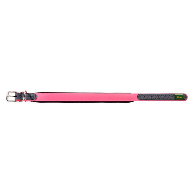 Hunter ошейник для собак Convenience Comfort 40 (27-35 см) / 2 см биотановый мягкая горловина розовый неон