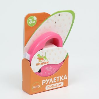 Рулетка "Цветы", 3 м, до 10 кг, розовая Рулетка "Цветы", 3 м, до 10 кг, розовая