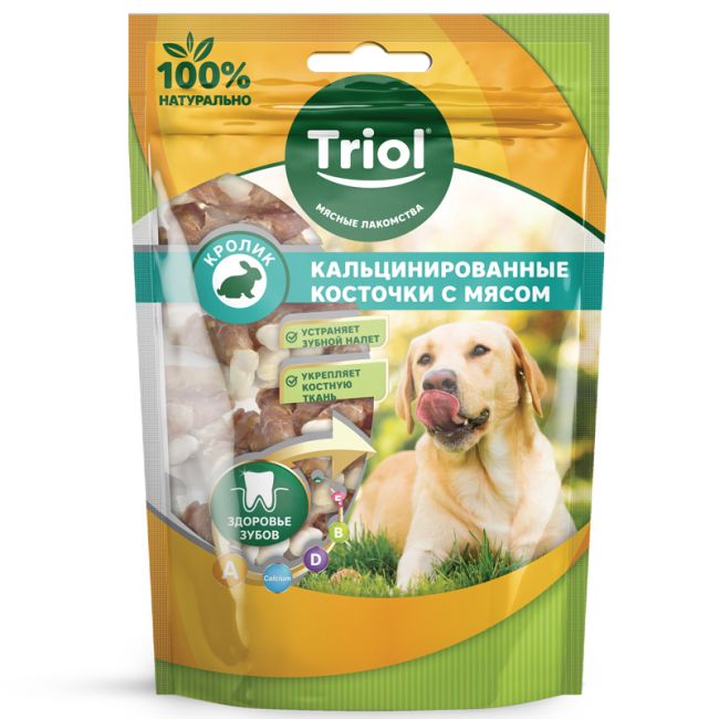 Кальцинированные косточки с кроликом для собак, 70г Кальцинированные косточки с кроликом для собак, 70г