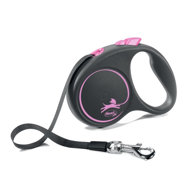 flexi рулетка Black Design S (до 15 кг) 5 м лента черный/розовый flexi рулетка Black Design S (до 15 кг) 5 м лента черный/розовый
