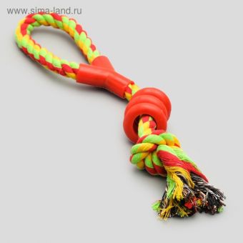 Игрушка тренировочная канатная "Спираль", до 140 г, до 40 см, микс цветов