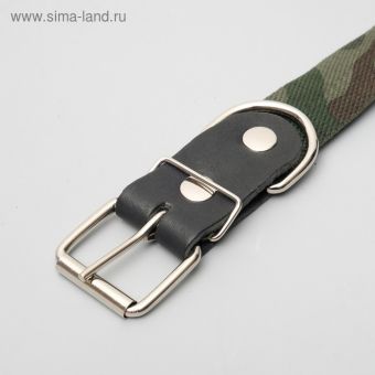 Ошейник брезентовый однослойный "Камуфляж", 72 х 3,5 см, ОШ 45-60 см