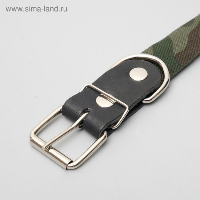 Ошейник брезентовый однослойный "Камуфляж", 72 х 3,5 см, ОШ 45-60 см Ошейник брезентовый однослойный "Камуфляж", 72 х 3,5 см, ОШ 45-60 см